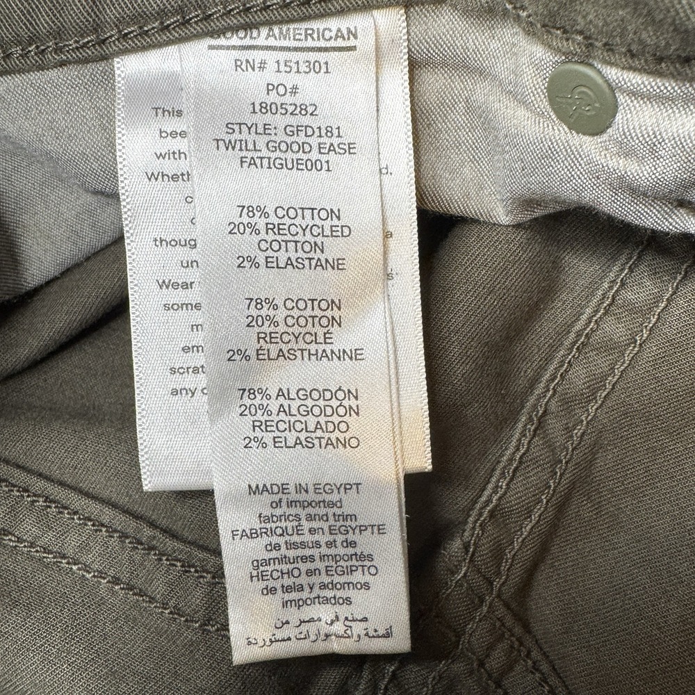 Good American Women's Wide Leg Flare Fatigue Pants 6/28 Green Stretch NWT - Picture 7 of 10